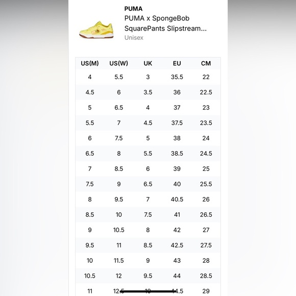 EUC PUMA x SpongeBob SquarePants Slipstream 'SpongeBob' 391181-01 - Picture 9 of 9